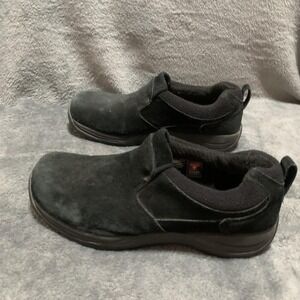 L.L.Bean Shoes Womens 10 Black Suede Slip On Primaloft 100g Outdoor Comfort Flaw